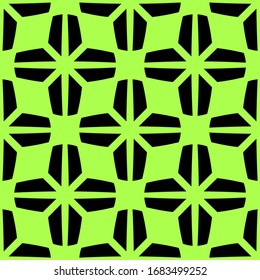 Black pattern on light green background. Seamless fashion.