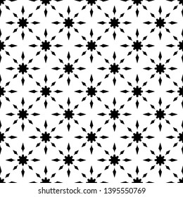 Black pattern on white background. Seamless pattern. Black and white vector design.