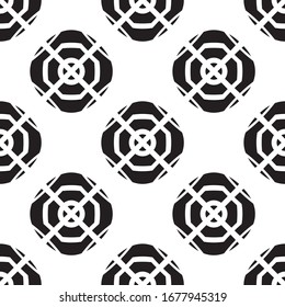 Black pattern on white background. Fabric design.