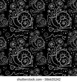 black pattern of snails