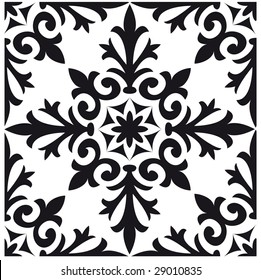 Black pattern. Vector illustration.