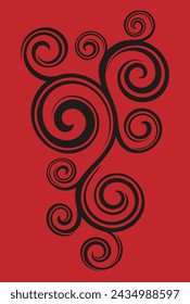 black pattern of wavy lines