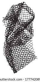 Red con estampado negro. Resumen del fondo monocromo del patrón de red gruesa y rugosa.  Silhouette vectorial de red de rope. Ilustración vectorial.