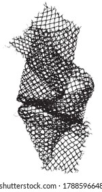 Red con estampado negro. Resumen del fondo monocromo del patrón de red gruesa y rugosa.  Silhouette vectorial de red de rope. Ilustración vectorial.