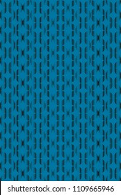 Black patterns on blue background
