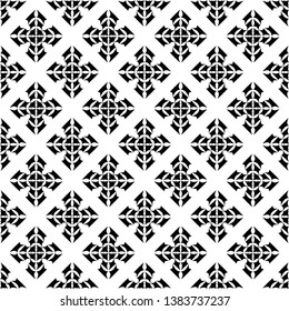 Black patterns on white background. Seamless pattern. Abstract vector background.