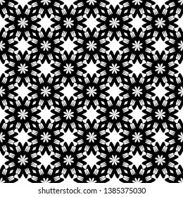 Black patterns on white background. Seamless pattern. Abstract vector background.