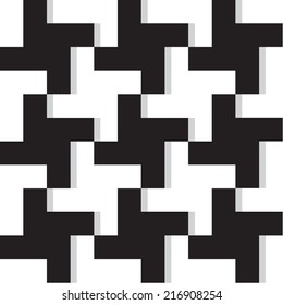 Black patterns on a white background