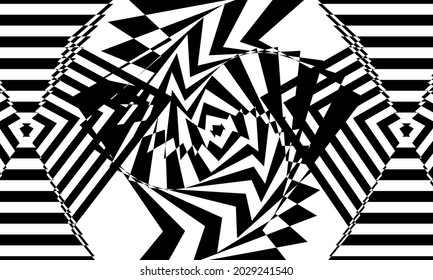 patrones negros en el estilo de op art sobre fondo blanco diseño moderno