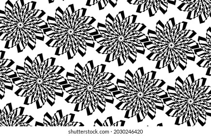 patrones negros en el estilo de arte de op parecen flores