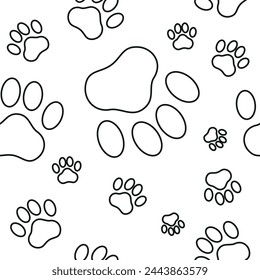 Black paw patterns on a white background