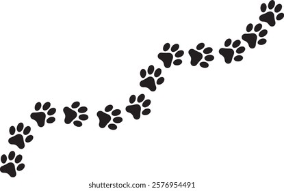 Black Paw print design on White Background Perfect for Pet Lovers