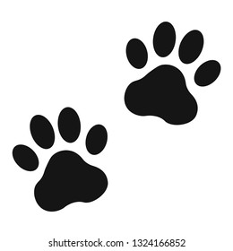 Black Paw Print Icon Flat Style Stock Vector (Royalty Free) 1324166852 ...