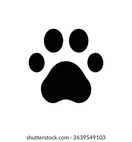 Black paw print icon illustration
