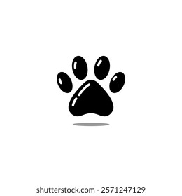 Black Paw Print Icon logo