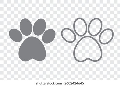 Black paw print icon on a white background.