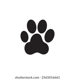 Black Paw print icon, vector Dog or cat paw print illustration for web and app..eps