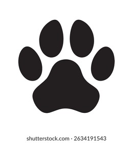 Black Paw Print Illustration Vector Graphic of Animal Tracks for Design Projects