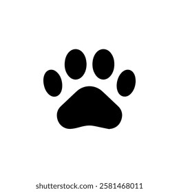 Black paw print silhouette icon Vector