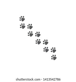 Black Paw Print vector icon, isolated on white background