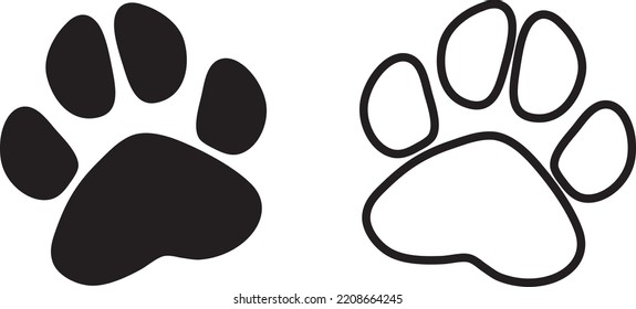 Black paw prints, vector illustration