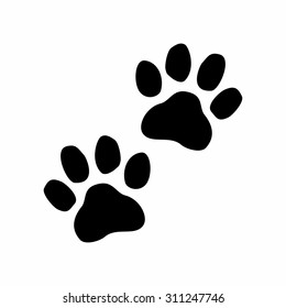 Black Paw Prints. Vector illustration