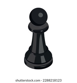 Black pawn isometric icon 3d vector illustration