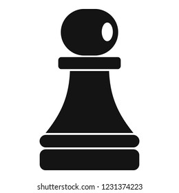 Black pawn piece icon. Simple illustration of black pawn piece vector icon for web design isolated on white background