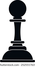 Black pawn silhouette. Chess game symbol. Strategy sign