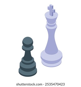 Black pawn is standing in front of a white king on a chessboard, representing a strategic challenge