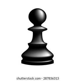 Black pawn. Vector.