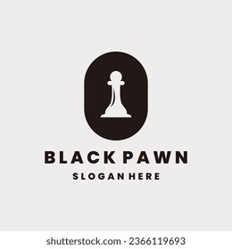 black pawn vector logo design template