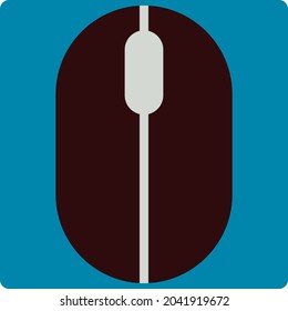 Black pc mouse, illustration, vector, on a white background.