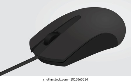 Black PC mouse. vector illustration