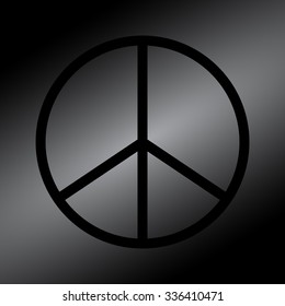 Black Peace sign - vector