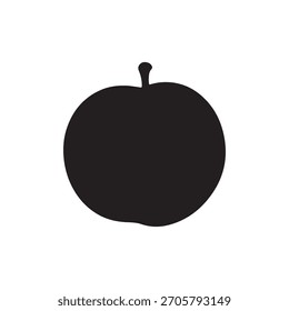 Black peach silhouette icon vector flat design