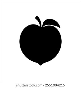 Black peach silhouette vector illustration on white background
