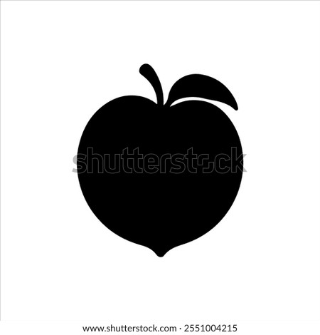 Black peach silhouette vector illustration on white background
