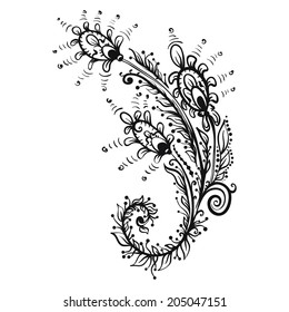 black peacock feather silhouette