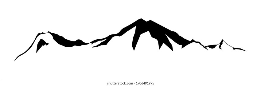 Black peak logo mountain icon vector illustration