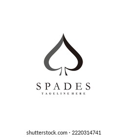 Black Peaks Spades Poker Blackjack Casino Minimalist Logo design vector