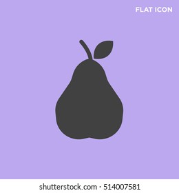 Black pear vector icon ink background