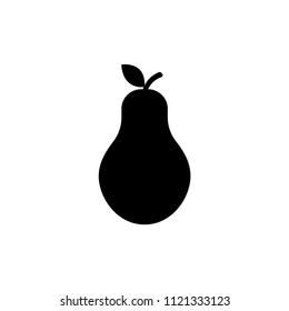signo de icono del vector de pera negra