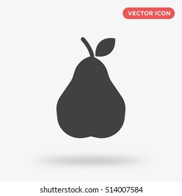 Black pear vector icon white background