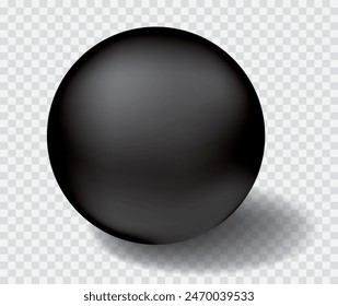 black pearl with transparent shadow, vector illustration