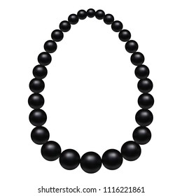 Black pearls mockup. Realistic illustration of black pearls vector mockup for web design isolated on white background