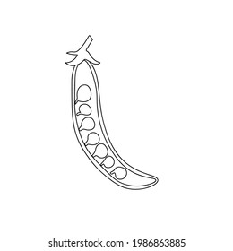 black peas outline. Ingredient element. Line art. Hand drawn food vegetable