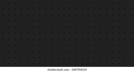 Black peg board perforated texture background material with round holes horizontal seamless pattern board vector illustration. Wall structure for working bench tools.