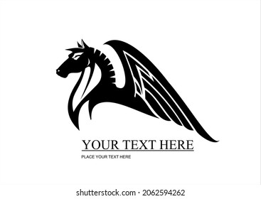 black pegasus spread its wing