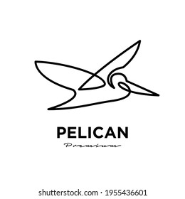 black pelican line logo vector icon illustration isolated design